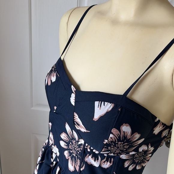 BAND of Gypsies Nordstrom Sweetheart Bustier Navy Floral Mini Dress L - Picture 6 of 8
